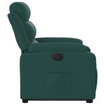vidaXL Fauteuil inclinable électrique vert foncé tissu
