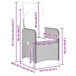vidaXL Ensemble de bistro de jardin 9 Pièces coussins noir poly rotin