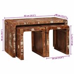 vidaXL Tables gigognes 3 Pièces bois de récupération massif