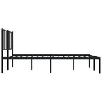 vidaXL Cadre de lit métal sans matelas avec tête de lit noir 183x213cm