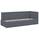 vidaXL Cadre de lit d'angle Gris foncé 80 cm x 200 cm Velours