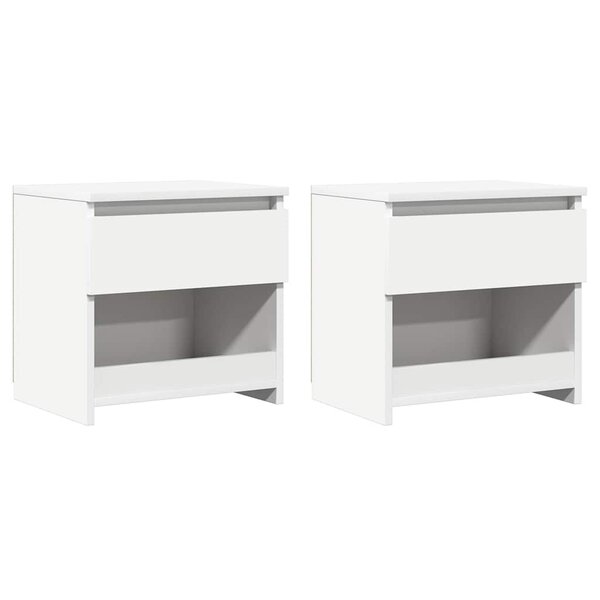 vidaXL Tables de chevet 2 Pièces Blanc 40x30x39 cm Bois d'ingénierie