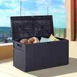 Coffre malle de rangement dim. 120L x 61l x 63H cm résine tressée imitation rotin noir