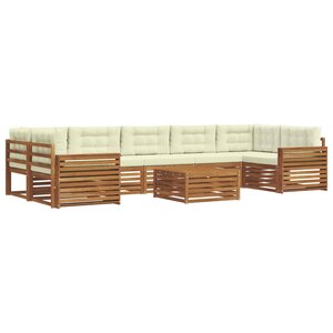 vidaXL Ensemble de canapés d'extérieur 8 pc Naturel et Crème