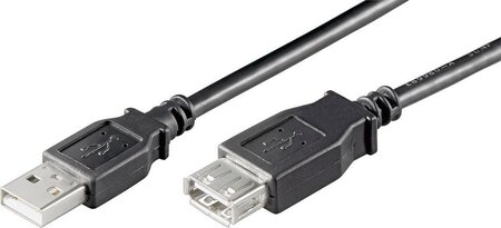 Rallonge USB 2.0 Goobay - 1,80m M/F avec support (Noir)