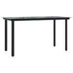 vidaXL Mobilier à dîner de jardin et coussins 7 Pièces Noir et gris Rotin