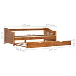 vidaXL Cadre de lit extensible Marron miel Bois de pin 90x200 cm