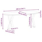vidaXL Table à manger marron clair bois de chêne massif ovale