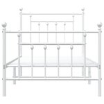 vidaXL Cadre de lit métal sans matelas avec pied de lit blanc 90x200cm
