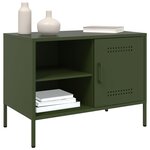 vidaXL Meuble TV vert olive 68x39x50 5 cm acier