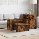 vidaXL Table console Chêne fumé 91 5 x 35 x 38 5 cm Bois d'ingénierie