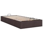 vidaXL Cadre de lit ottoman sans matelas marron foncé 90x200 cm tissu
