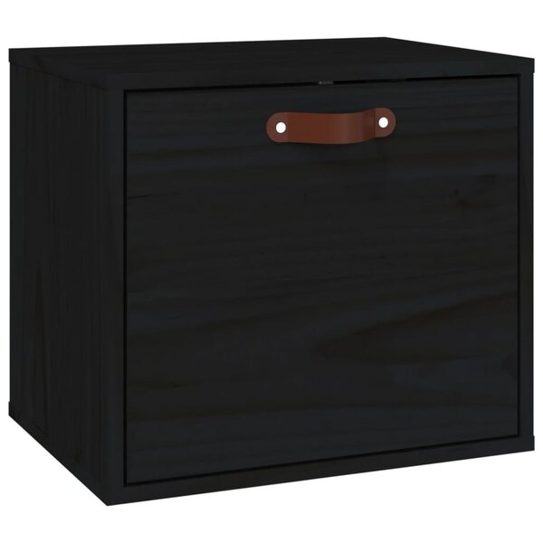 vidaXL Armoire murale Noir 40x30x35 cm Bois de pin massif