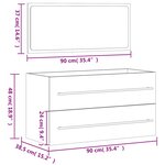 vidaXL Armoire de bain avec miroir blanc brillant bois d'ingénierie