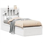 vidaXL Cadre de lit sans matelas blanc 90x200 cm bois de pin massif