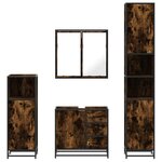 vidaXL Ensemble meubles salle de bain 4 Pièces chêne fumé bois ingénierie