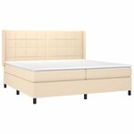vidaXL Sommier à lattes de lit matelas et LED Crème 200x200 cm Tissu