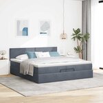 VidaXL Cadre de lit ottoman avec matelas gris foncé 200x200 cm velours