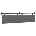vidaXL Tête de lit suspendue Gris foncé tissu