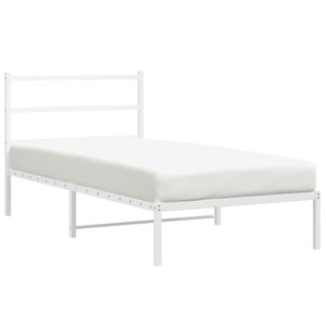 vidaXL Cadre de lit métal sans matelas et tête de lit blanc 100x190 cm