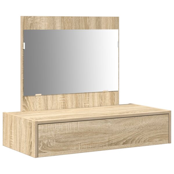 vidaXL Table de Maquillage Suspendue Chêne de Sonoma 83x40x70 cm