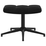 vidaXL Chaise de relaxation avec tabouret Noir Velours