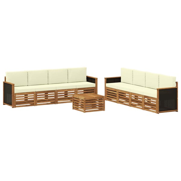 vidaXL Ensembles de canapés avec coussin 9 Pièces Bois d'Acacia Massif