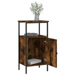 vidaXL Table de chevet chêne fumé 41x31x80 cm bois d'ingénierie