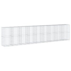 vidaXL Panier gabion avec couvercle 900x100x200 cm fer galvanisé