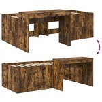 vidaXL Lit haut pour enfants avec bureau Chêne fumé 80 x 200 cm