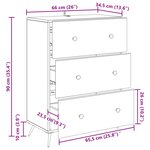 vidaXL Armoire à tiroirs Bois ancien 66 x 34 5 x 90 cm