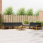 vidaXL Ensemble de canapés d'extérieur 8 Pièces Naturel et Anthracite