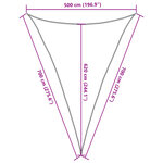 vidaXL Voile d'ombrage 160 g/m² triangulaire gris clair 5x7x7 m PEHD