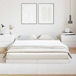 vidaXL Cadre de lit surélevé Blanc 140 x 210 cm Bois de pin massif