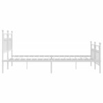 vidaXL Cadre de lit métal avec tête de lit/pied de lit blanc 183x213cm