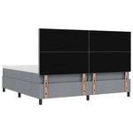 vidaXL Lit à ressorts avec matelas Gris clair 200 x 200 cm tissu