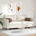 vidaXL Coussins d'accent 2 Pièces Marron Ø 25 x 70 cm tissu