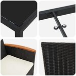 vidaXL Ensemble de salle à manger pour jardin 9 Pièces Noir Poly rotin