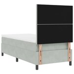 vidaXL Lit à Somier avec Matelas Gris clair 100x200 cm Velours