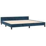 vidaXL Cadre de lit sans matelas bleu foncé 200x200 cm velours