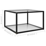 vidaXL Table basse Transparent 60x60x35 cm Verre trempé