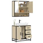 vidaXL Ensemble de meubles de salle de bain 2 Pièces chêne sonoma