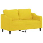 vidaXL Canapé à 2 places Jaune clair 140 cm Tissu