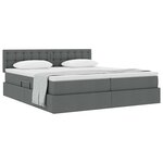 vidaXL Lit de Rangement Gris foncé 200 x 200 cm Cuir synthétique