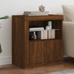 vidaXL Buffet avec lumières LED chêne marron 60 5x37x67 cm