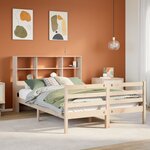 vidaXL Lit bibliothèque sans matelas 150x200 cm bois massif de pin