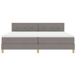 vidaXL Lit à ressorts avec coussin Taupe 200 x 200 cm tissu