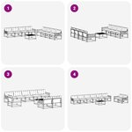 vidaXL Ensemble de canapés d'extérieur 9 Pièces Blanc et noir