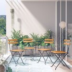 vidaXL Chaises de bistro pliables 4 Pièces Bois d'acacia massif