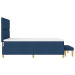 vidaXL Lit Box Spring avec Matelas et Banc Bleu 140x200 cm Tissu